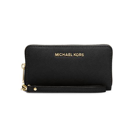 michael kors jet set continental saffiano phone wristlet wallet|michael kors wristlet.